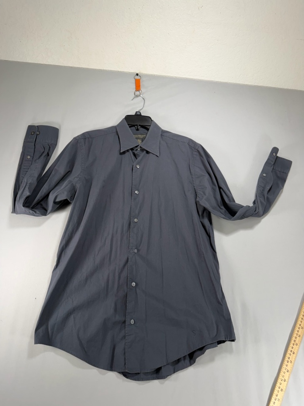 Men’s Banana Republic Stretch Classic Gray Long Sleeve Dress Shirt Size Large